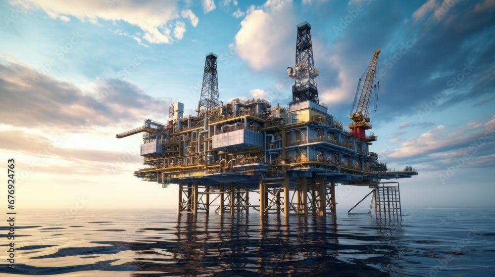 Remote offshore oil and gas wellhead platform that generated raw materials for the onshore petrochemical, power generation, and refinery industries. First-topaz