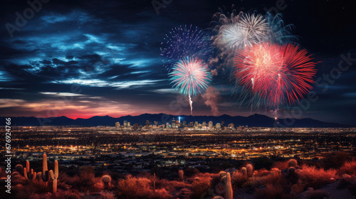 Fireworks over Phoenix, Arizona