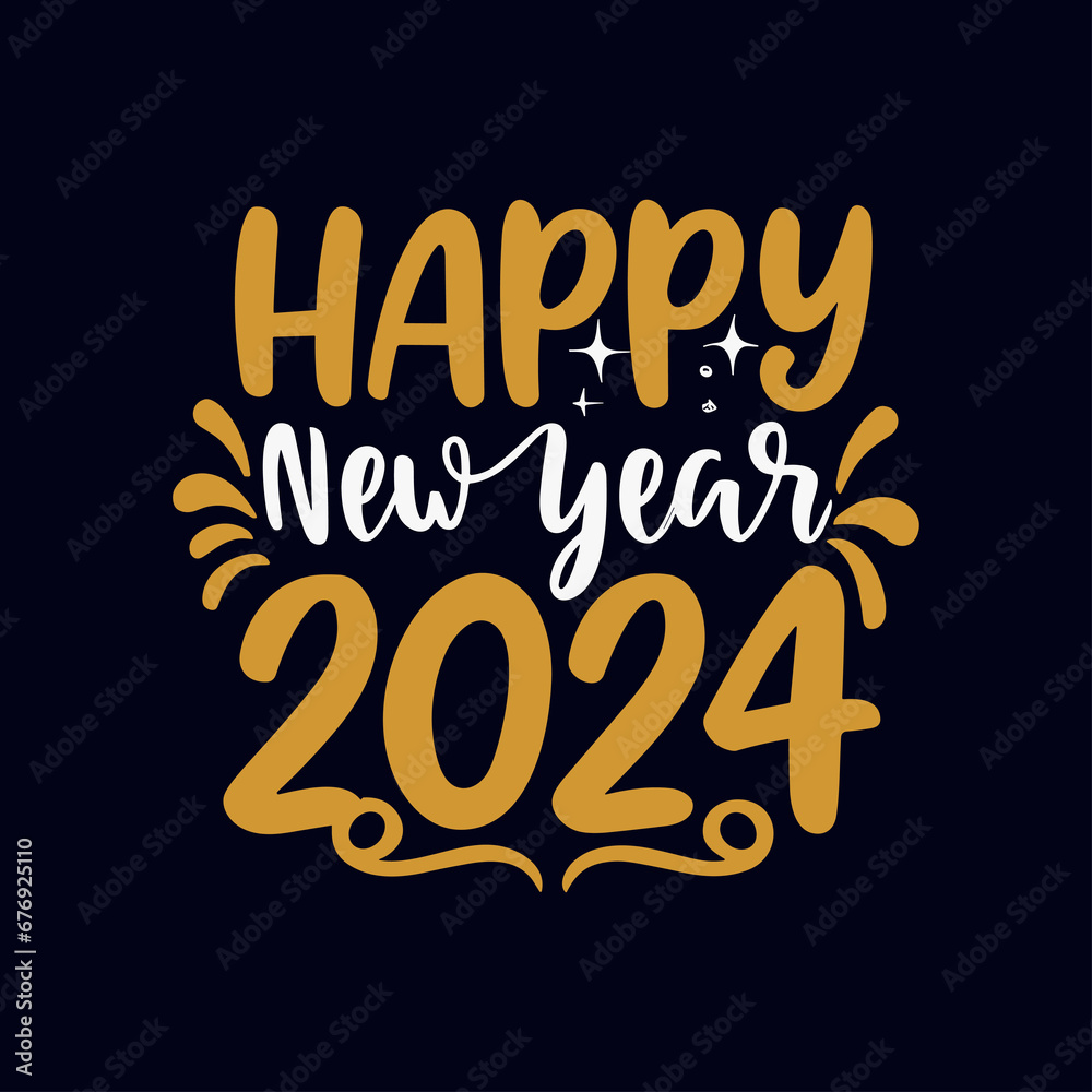 Happy New Year 2024 svg design