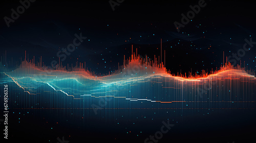 Illustration of digital equalizer on dark background. Music concept.