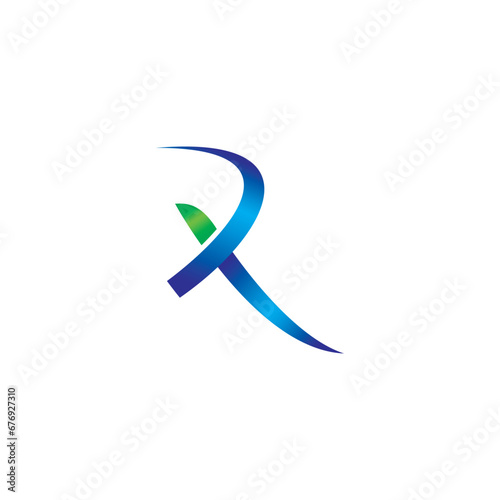 Abstract letter R logo design 