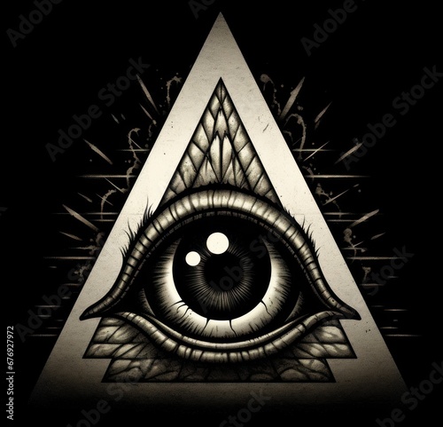 Eye of Providence. Eye of Providence. Eye of Providence. Eye of Providence. All-seeing eye of God Sticker. Logotype. Masonic symbol. illuminati symbol. photo