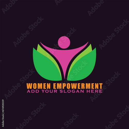 women empowerment logo design vector format