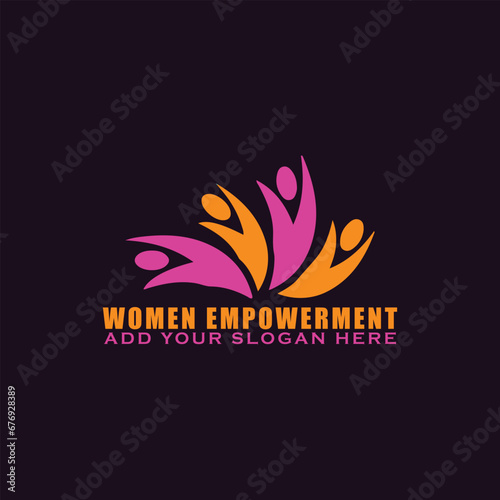women empowerment logo design vector format