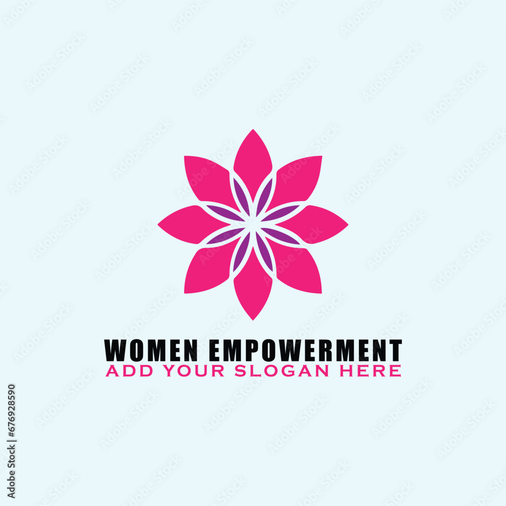 women empowerment logo design vector format