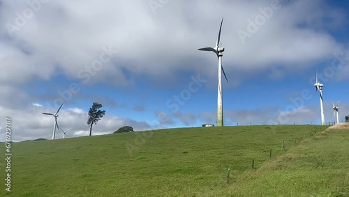 Windy Hill Wind Farm, a wind power station near Ravenshoe on the Atherton Tableland, Queensland, Australia.  photo