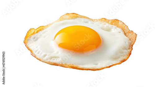 Fried egg isolated on transparent background, image with background removed, created with Generative Ai technology.