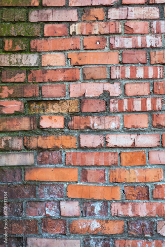 Brick wall with red brick  red brick background.