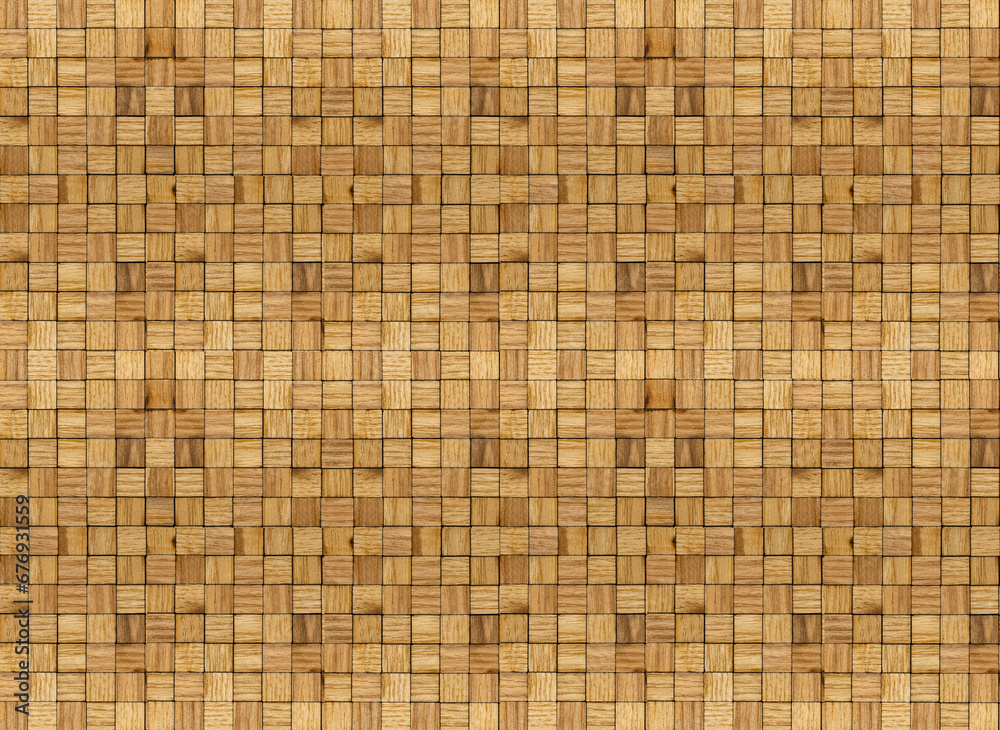 Decorative tiles made of square plywood elements is textured. Decorative tiles made of square plywood elements is textured.
