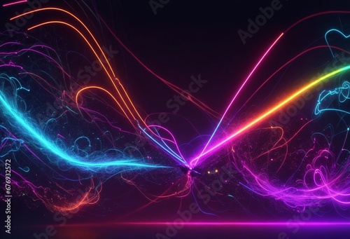 abstract background with glowing lines © emdadul