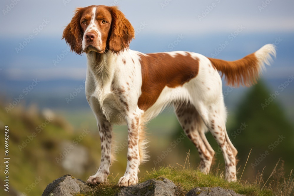 Irish Red and White Setter Dog - Portraits of AKC Approved Canine Breeds
