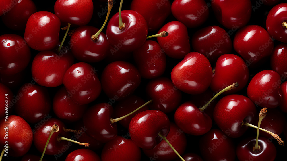 background made of deep red ripe cherries background made of deep red ripe cherries