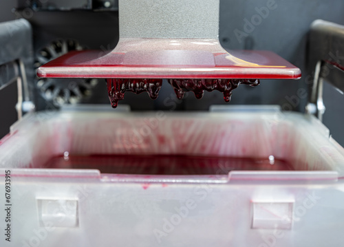 3D UV printer used to print human teeths as prosthodontics and process to make tooth crowns photo