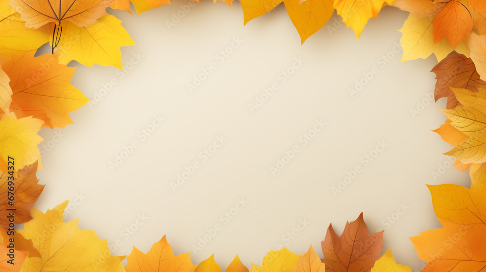 orange autumn leaves in the park, sunny autumn nature background. place for text.Generative AI orange autumn leaves in the park, sunny autumn nature background. place for text.Generative AI