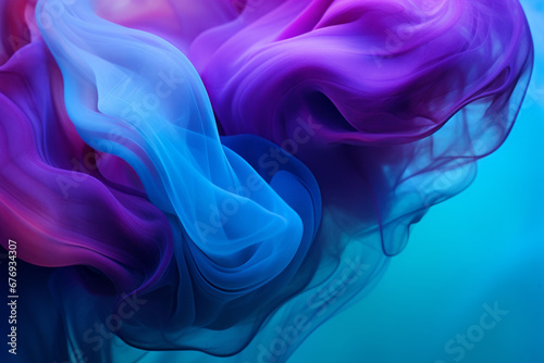 Splash of purple, pink, azure and turquoise color paint, Colorful ink explosion background.