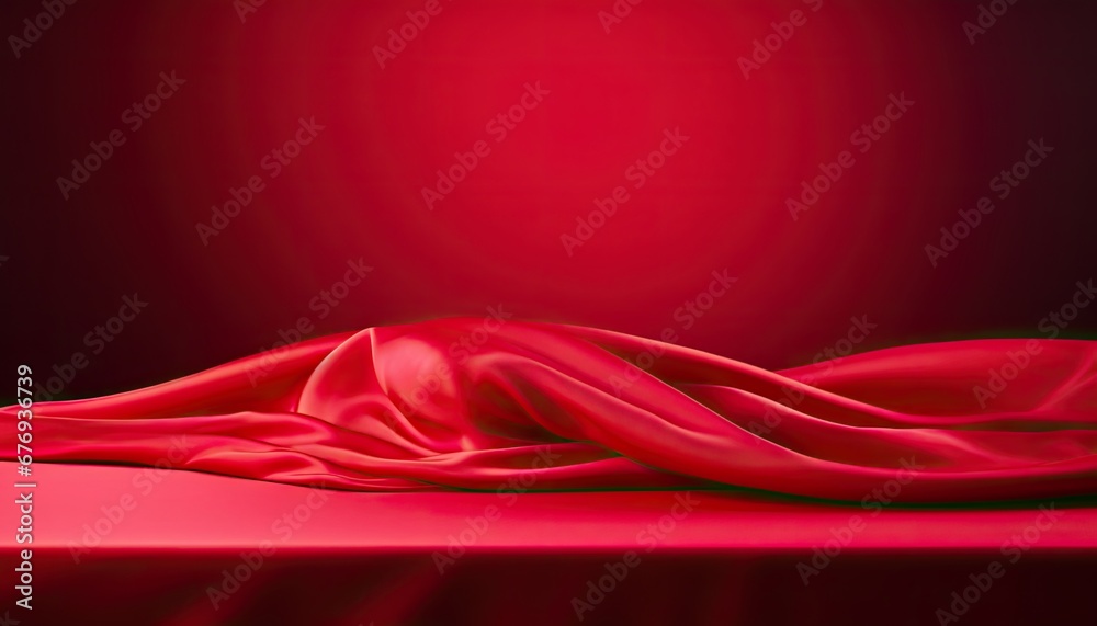 Red cloth and red background. - obrazy, fototapety, plakaty 