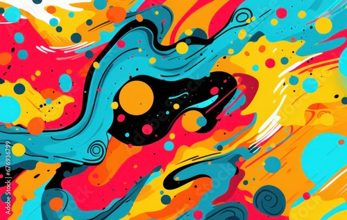 A mesmerizing swirl of bright colors in an abstract painting, drawing the eye with its bold patterns