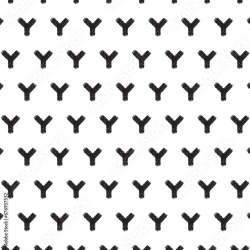 Abstract y shape pattern, grunge design pattern, Black lines on a transparent background, seamless background. Y, cross