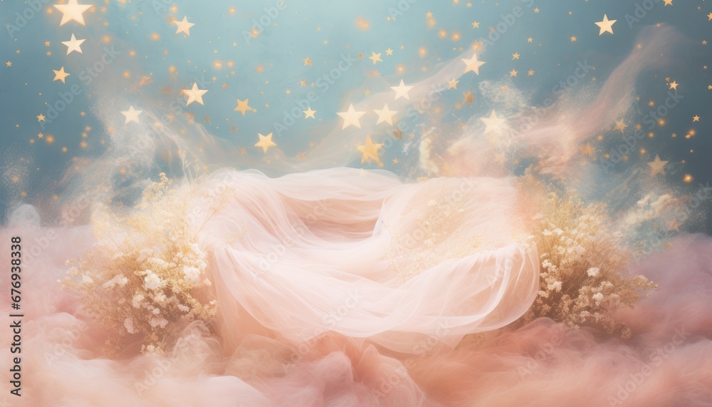 Newborn baby nest or crib backdrop, photoshop overlay, pastel blue ...