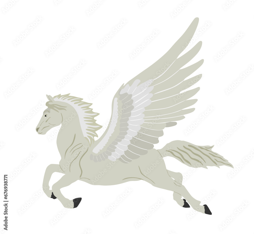Cute magic Pegasus vector silhouette illustration isolated on white background. Pegasus shape shadow, majestic mythical Greek winged horse. Mythology flying Horse from dream. Symbol of freedom. Cute magic Pegasus vector silhouette illustration isolated on white background. Pegasus shape shadow, majestic mythical Greek winged horse. Mythology flying Horse from dream. Symbol of freedom.