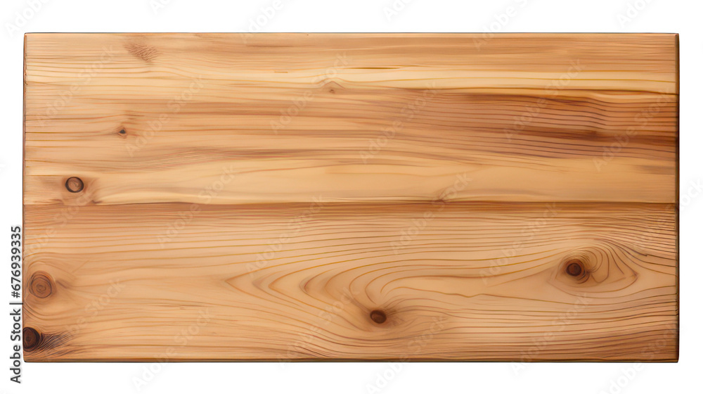 Wooden board isolated on white created with Generative AI