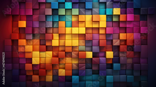 Colorful geometric background from many colored squares