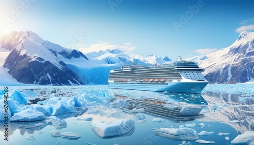 spectacular northern seascape cruise ship sailing amidst magnificent glaciers in canada