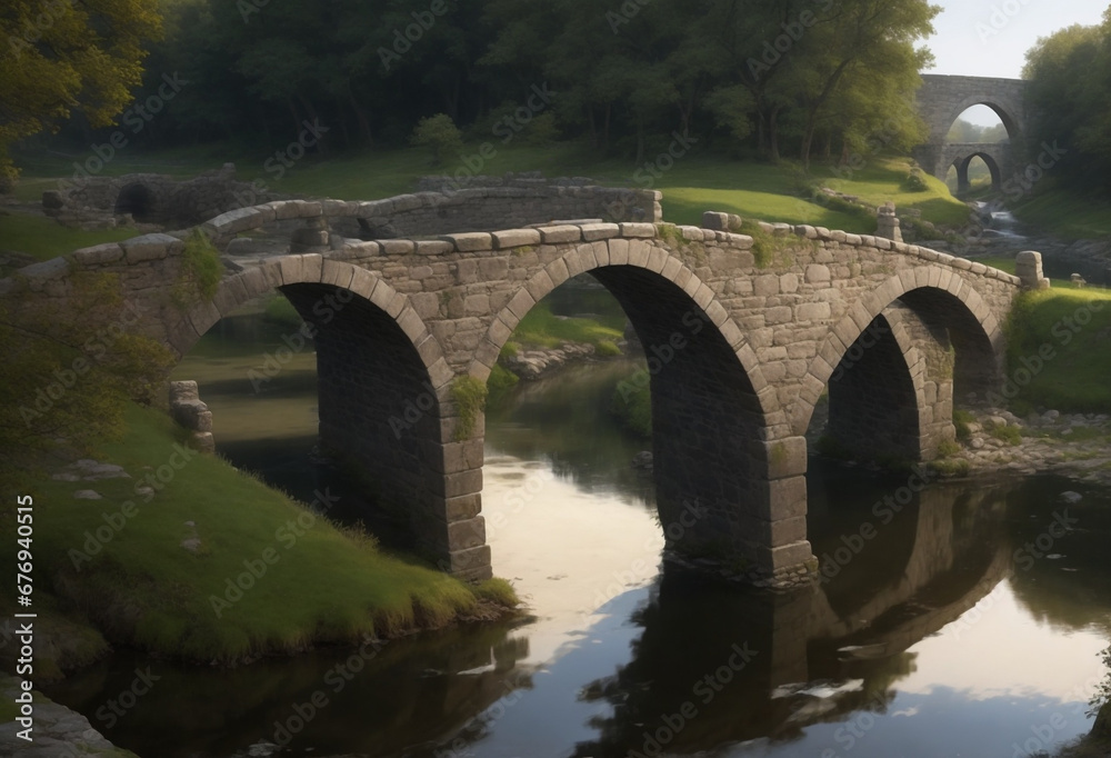 Fototapeta premium old bridge over the river