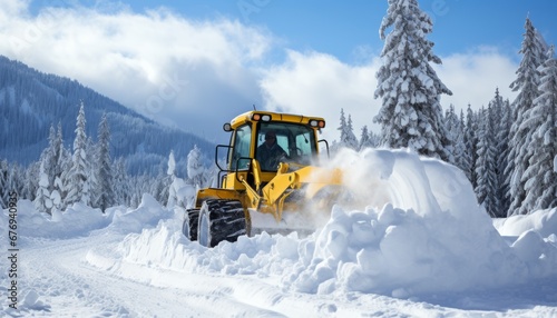 Dedicated snow plow efficiently clearing and cleaning roads during winter weather conditions