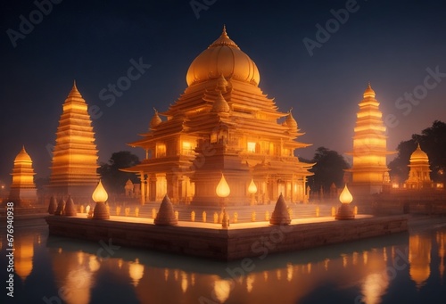 golden pagoda at night