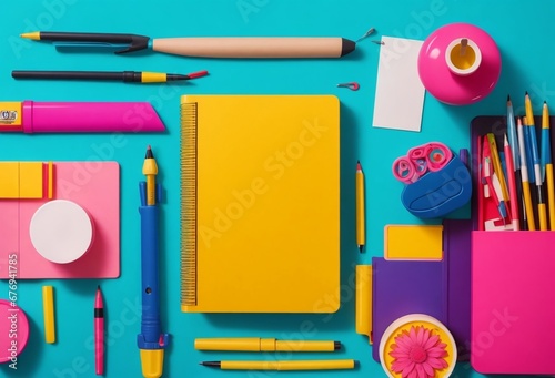 school stationery isolated on background