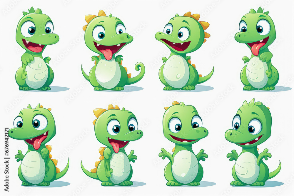 Naklejka premium New year emoji of funny dragon. Cartoon style, New Year, Christmas.