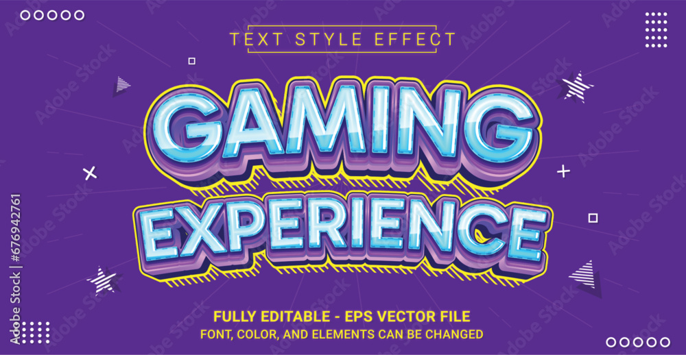 Fototapeta premium Editable Text Effect with Gaming Experience Theme. Premium Graphic Vector Template.