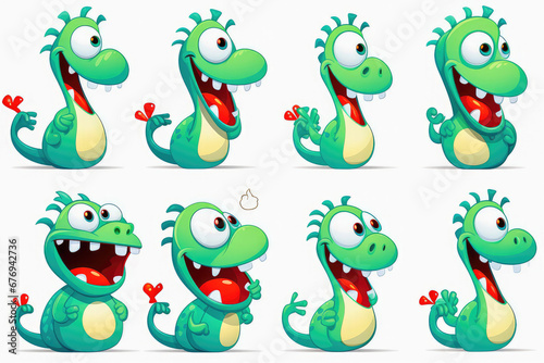 New year emoji of funny dragon. Cartoon style, New Year, Christmas.