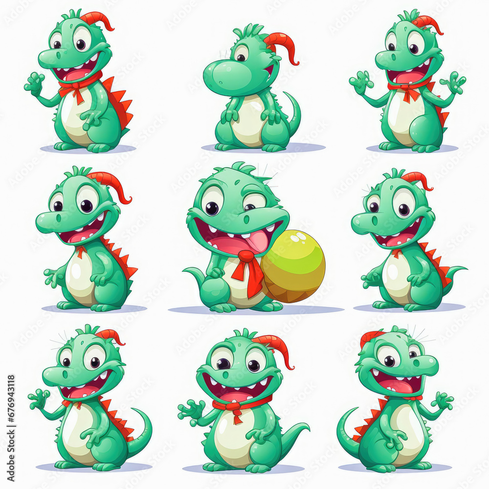 New year emoji of funny dragon. Cartoon style, New Year, Christmas. New year emoji of funny dragon. Cartoon style, New Year, Christmas.