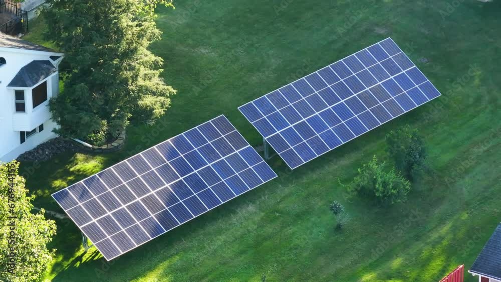 Residential house with solar photovoltaic panels for producing of clean ...