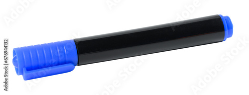 Photography Blue felt-tip pen on white isolated background