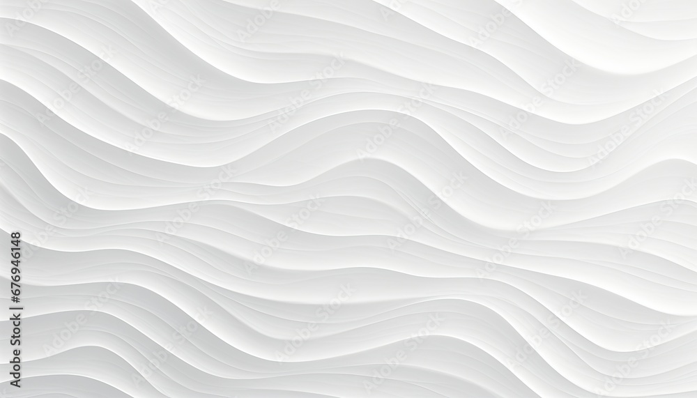 Elegant monochrome white seamless wave texture pattern background for design projects - obrazy, fototapety, plakaty 