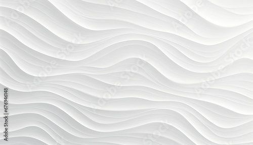 Elegant monochrome white seamless wave texture pattern background for design projects photo