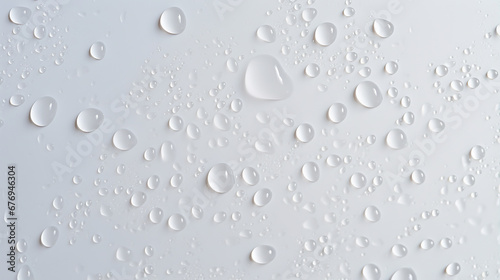 Water drops on a white background.