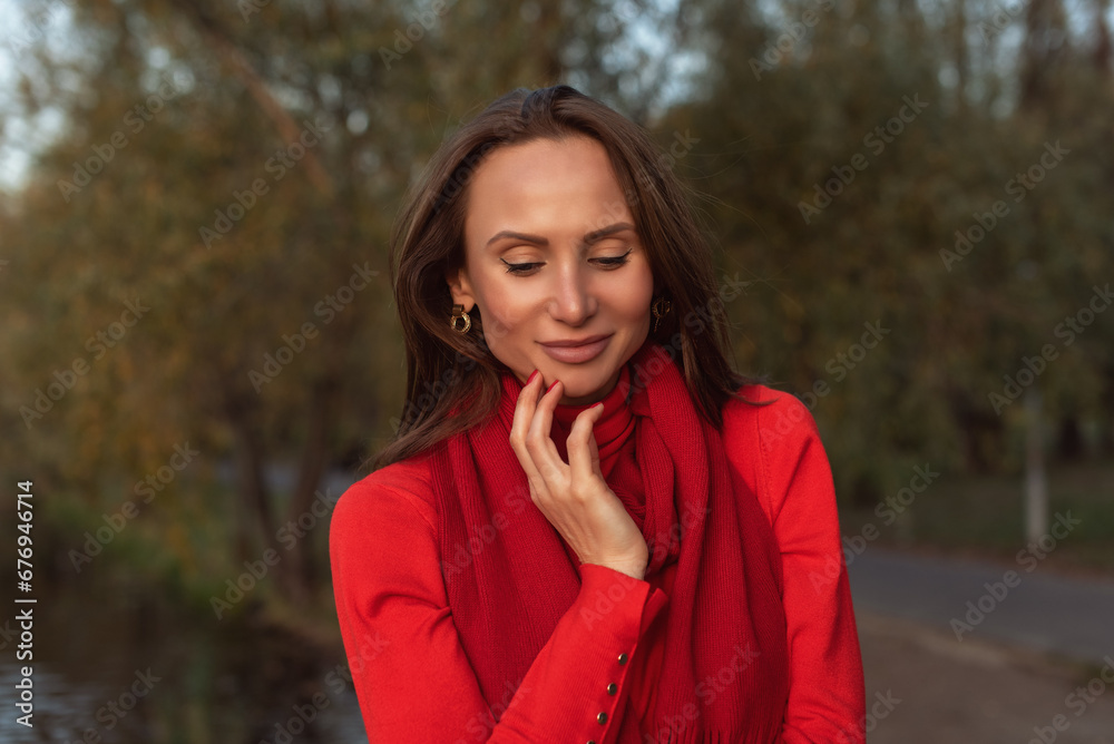 Young woman in the city garden Young woman in the city garden