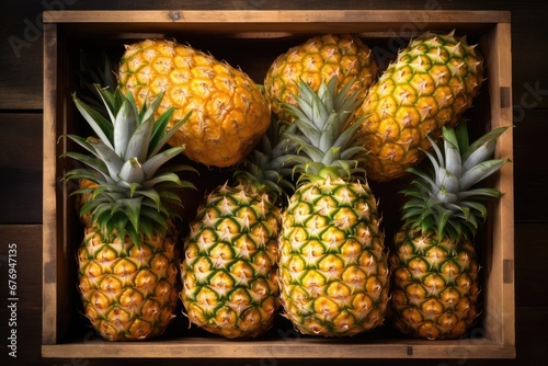 Fresh Pineapples: Vibrant Tropical Fruits at the Market