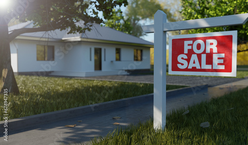 Home for sale - Photorealistic illustration photo