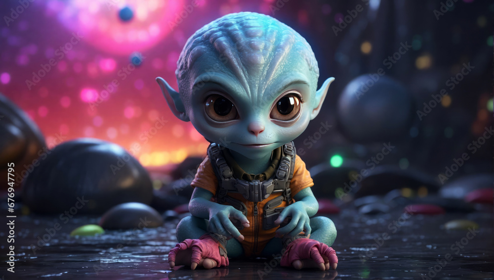 An alien toddler. An alien toddler.