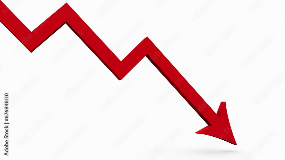 red arrow down, business failure