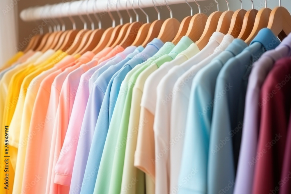 custom made wallpaper toronto digitalWardrobe rack with colorful clothes on hangers