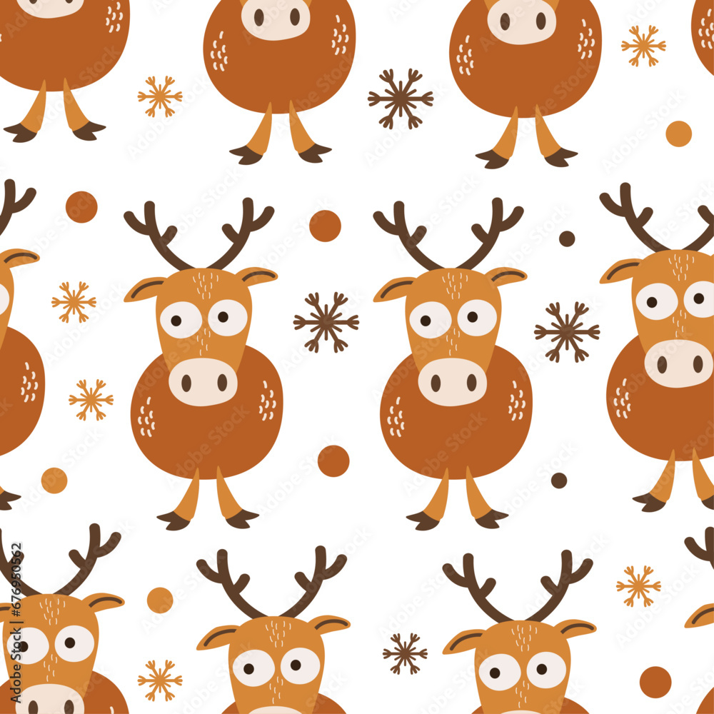 pattern with reindeers Christmas, new year concept. Cartoon vector illustration pattern with reindeers Christmas, new year concept. Cartoon vector illustration
