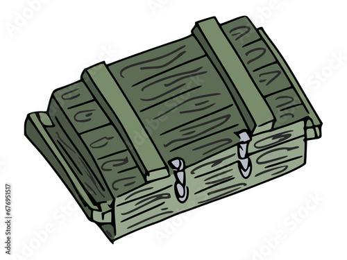 wooden box for bullets weapons store dangerous new
