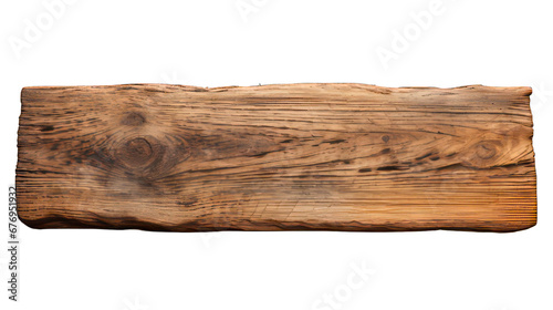 Rustic wooden plank isolated on white created with Generative AI © mg photo