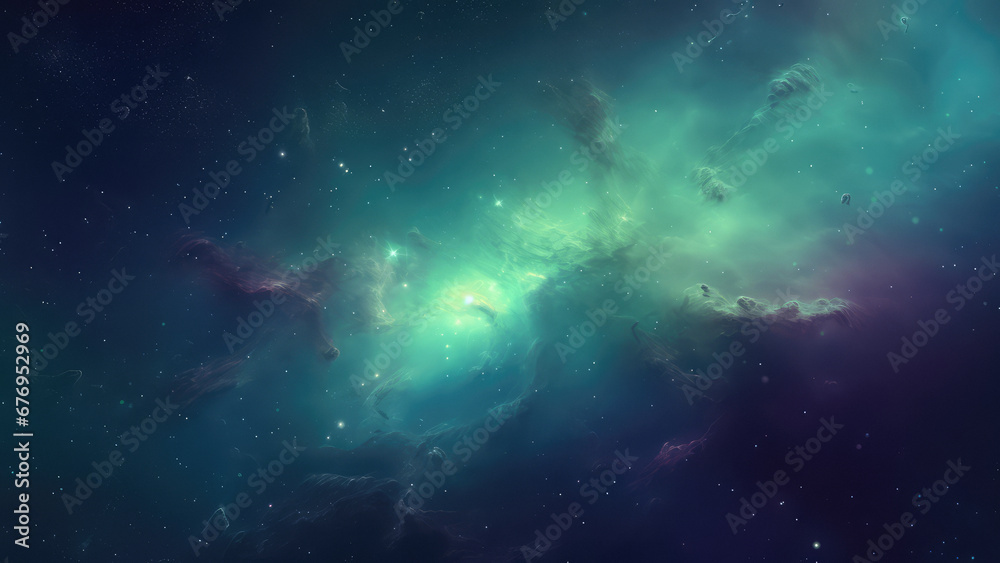 Fototapeta premium Galactic Sky with Stars and Clouds